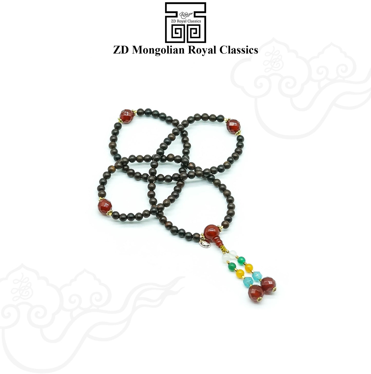 Black Makhakala mala with Five Dhyani Buddha's crown