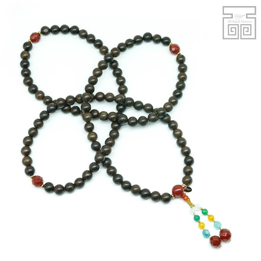 Wrathful Tara mala with Five Dhyani Buddha's crown