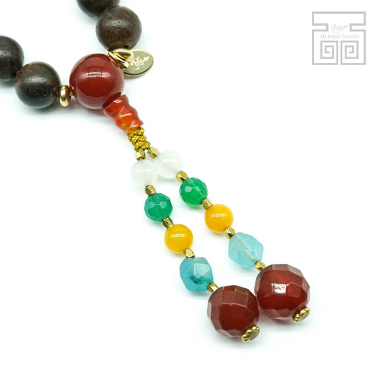 Wrathful Tara mala with Five Dhyani Buddha's crown