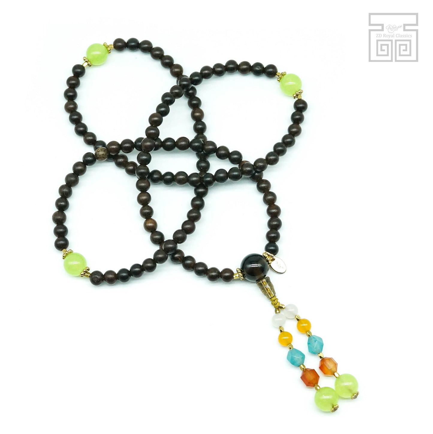 Wrathful Tara mala with Fiva Dhyani Buddha's crown