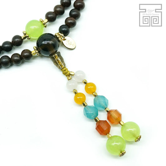 Wrathful Tara mala with Fiva Dhyani Buddha's crown