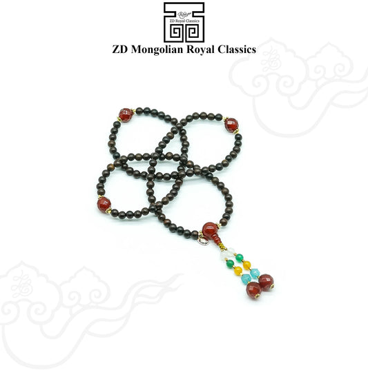 Black Makhakala mala with Five Dhyani Buddha's crown